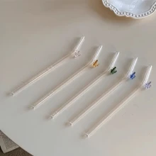 1 Stück bunter, hitzebeständiger Schmetterling-Glasstrohhalm, gekrümmt zum Trinken von Eistee, Saft und Milch ohne die Lippen zu verbrennen, Küche, Weihnachtsgeschenk - Violett - Übersicht 10