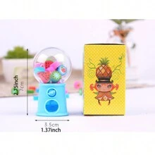 1pc Random Color Fun Rubber Eraser Gashapon Machine Toy With Cute Cartoon Fruits Design For Boys And Girls, Learning Supplies - Multicolor - View 6