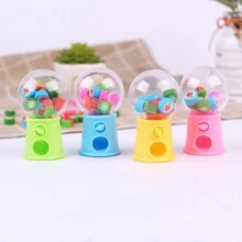 1pc Random Color Fun Rubber Eraser Gashapon Machine Toy With Cute Cartoon Fruits Design For Boys And Girls, Learning Supplies - Multicolor - View 3