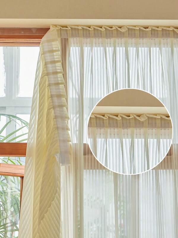 1 قطعة ستارة نافذة فينيسية عمودية رومانسية فرنسية