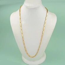 1 Pieza De Cadena De Cuello De Acero Inoxidable Chapada En Oro Para Hombres, Accesorio Para Hombres - Multicolor - Ver 3