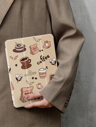 咖啡色 iPad 保护壳，兼容 iPad 10.2 英寸 2021/2020 iPad 第 9/8 代，兼容三星 Galaxy/Tab 保护套，带笔架，支持自动睡眠/唤醒盖