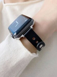 1條女款時尚柔軟舒適pu皮革錶帶 40mm、ulrta2 49mm 44mm 45mm 41mm 42mm 38mm腕帶手鍊 適用於 Series Se 9 8 7 6 5 4 3 2 1 Apple Watch 配件