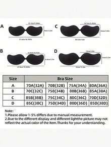 4 đôi Áo ngực xoài màu đen dành cho nữ, Áo ngực có dây nâng (Silicone, không dây, không quây, thoáng khí, có đệm, đóng phía trước) dành cho váy, váy cưới, v.v. - màu đen - Xem 10