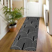 1 Miếng In Hình học Cashmere Chất vải Đơn giản Phòng bếp Chống trượt Thảm trải sàn , Chống bụi bẩn Tấm thảm , Dài Dây đeo Không trượt Hấp thụ Thảm trải sàn , Thoải mái Chống mệt mỏi Đứng Tấm lót , Nhà  Trang trí Tấm thảm Đối với Phòng khách , Phòng ngủ , Phòng tắm , Giặt Phòng , Chống mệt mỏi Đệm Nhà bếp - màu đen - Xem 3