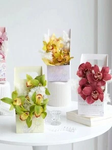 3 Piezas Cajas Para Arreglos Florales, Colección De Flores De Primavera, Caja De Papel Para Ramo De Flores, Caja De Regalo Para Ramo De Flores Para Llevar En La Mano (flores No Incluidas) - Multicolor - Ver 7