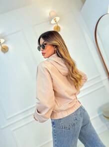 Women Jackets - 杏色 - 查看 2