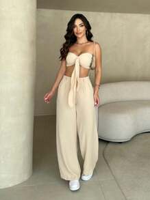 Women Sweater Co-Ords - Màu be - Xem 6