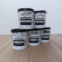 Kit Porta Temperos Linha BLACK 200ML Multiuso Cozinha