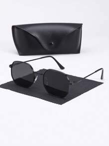 1 副男士超大多边形镜框时尚眼镜，时尚百搭，附赠礼盒和眼镜布，适合驾驶、钓鱼、日常生活和户外旅行配件，防风沙 - 彩色 - 查看 11