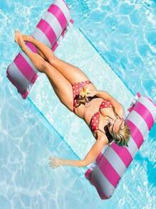 1pc Pool Floats For Adults Swimming Pool Float Hammock, Multi Purpose Inflatable Water Hammock Lounge Chair Drifter - Hot Pink - View 2