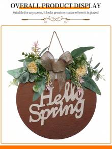 1入組38cm(h)菊花模擬仿真。威尼斯蝴蝶結掛飾,適用於家庭門掛歡迎裝飾,酒店餐廳宿舍辦公室門掛節日派對門窗掛飾背景牆裝飾掛飾 - 彩色 - 查看 11