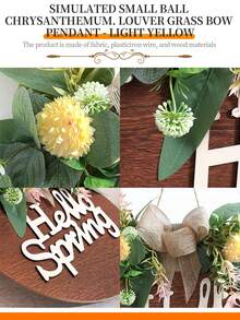 1入組38cm(h)菊花模擬仿真。威尼斯蝴蝶結掛飾,適用於家庭門掛歡迎裝飾,酒店餐廳宿舍辦公室門掛節日派對門窗掛飾背景牆裝飾掛飾 - 彩色 - 查看 4