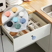 1pc Drawer Knob, Cabinet Knob Pull Handle, Porcelain Ceramic Kitchen Cabinet Handle, Cabinet Bathroom Door Handle, Furniture Hardware