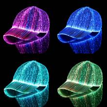 LED Hat Light Up Fiber Optic Baseball Cap With 7 Colors Luminous Glowing For Party - Multicolor - View 3