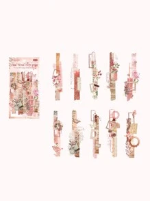 MOCARD 1包20張復古拼貼手帳貼紙,創意美學自粘裝飾材料diy手工創作用品,適用於節日禮品,個性化剪貼手帳、學校文具。 - 粉色 - 查看 9