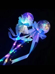 1 件发光星星仙女棒泡泡球魔杖手持促销礼品玩具，时尚泡泡球发光仙女球星星魔杖手持