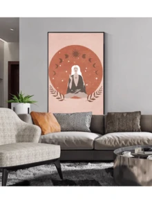 1 bức tranh nghệ thuật treo tường lớn, tranh treo tường bằng vải canvas, nghệ thuật vẽ tranh trang trí tường, tranh trang trí tường. Nghệ thuật tranh trang trí tường, đầy phong cách nghệ thuật bí ẩn, trang trí văn phòng cho công việc, trang trí hoàn hảo cho phòng ăn, chống nước bền - Nhiều màu - Xem 3