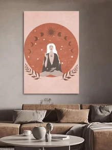 1 bức tranh nghệ thuật treo tường lớn, tranh treo tường bằng vải canvas, nghệ thuật vẽ tranh trang trí tường, tranh trang trí tường. Nghệ thuật tranh trang trí tường, đầy phong cách nghệ thuật bí ẩn, trang trí văn phòng cho công việc, trang trí hoàn hảo cho phòng ăn, chống nước bền - Nhiều màu - Xem 1