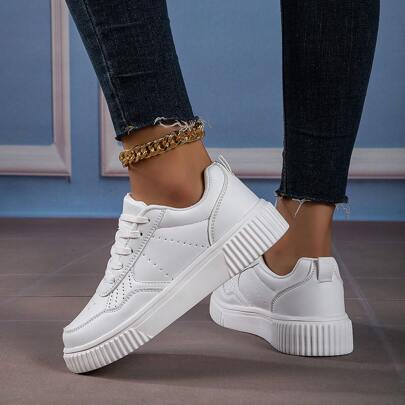 Women's Fashionable Casual Sports Sneakers White Shoes