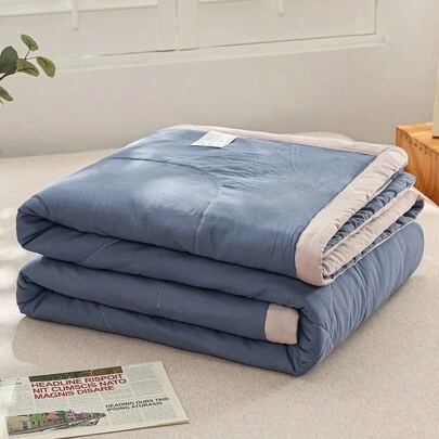 Single Colorful Edge Summer Quilt/Thin Bedding, Soft And Delicate, Suitable For All Four Seasons, Bedroom, Dormitory, Home Decoration, Comfortable And Breathable, Suitable For Adults, Single Or Double Use
