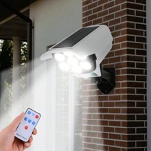 1 pieza Luz solar, lámpara exterior activada por movimiento, diseño de dispositivo de monitoreo simulado, no fotográfico, adecuado para patio, cerca, puerta, pared, iluminación de jardín exterior para senderos, patios, terrazas