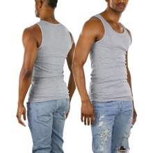 ToBeInStyle Men's Cotton Tank Tops - Xám - Xem 4