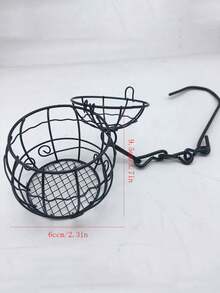 1入室外掛式鳥食器籠狀設計,適用於花園和庭院,春季必備品 - 黑色 - 查看 5