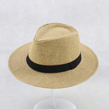 Chapeau de soleil large pour hommes, chapeau de plage d'été, protection solaire, chapeau de cowboy style européen et américain