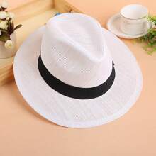 Chapeau de soleil large pour hommes, chapeau de plage d'été, protection solaire, chapeau de cowboy style européen et américain