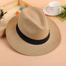 Chapeau de soleil large pour hommes, chapeau de plage d'été, protection solaire, chapeau de cowboy style européen et américain