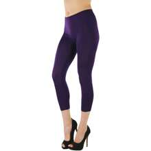 ToBeInStyle Women's Colorful Elastic Capri Length Leggings - 高腰-紫色 - 查看 7
