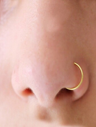 2pcs 8mm Sterling Silver Nose Ring Hoop Cartilage Tragus Helix Lip Ear Piercing Jewelry 22G*0.65mm