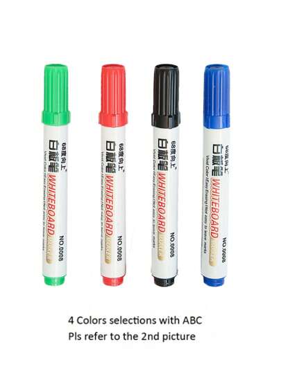 4/6 支彩色干擦马克笔、白板笔套装、黑板笔、办公室、学校、艺术、马克笔、文具返校