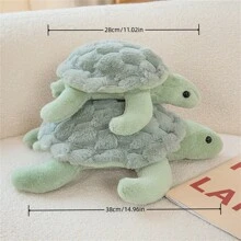 1 件绿色毛绒海龟毛绒动物玩具，柔软创意舒适毛绒海龟伴侣枕头，可作为男孩和女孩的生日礼物，派对用毛绒娃娃枕头 - 綠色 - 查看 3