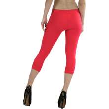 ToBeInStyle Women's Colorful Elastic Capri Length Leggings - Seamless - Pink - View 3