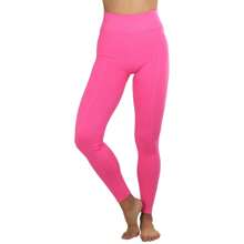 ToBeInStyle Women's Colorful Elastic Full Length Leggings - Peace Print - Hot Pink - View 3