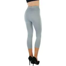 ToBeInStyle Women's Colorful Elastic Capri Length Leggings - 寬腰帶-灰色 - 查看 6