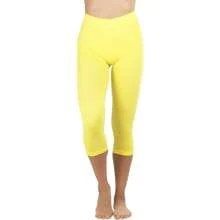 ToBeInStyle Women's Colorful Elastic Capri Length Leggings - High-waisted - Yellow - View 4