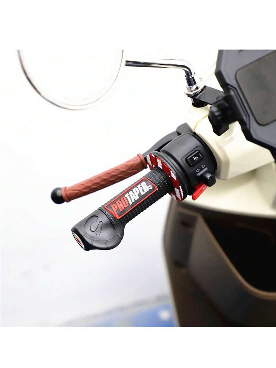 機車配件紅色PRO把手握把防滑Ghost Fire節氣門轉向把手握把，適用於通用踏板輔助自行車把手握把