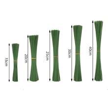 20 cành hoa quấn dây sắt xanh dùng để cắm hoa, trang trí nhà cửa, làm hoa giả tự làm, ngày lễ tình nhân, quà tặng sinh nhật, tốt nghiệp, cây giả - màu xanh lá - Xem 2