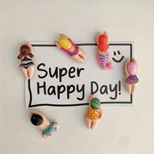 6pcs Cartoon Decorative Refrigerator Magnets, Cute Personalized Fridge Magnet For Kitchen, Office Whiteboard, Dishwasher Decoration, Home Decor Best Gifts Birthday Graduation