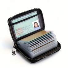 PU Leather Card Holder, Zipper Wallet With 20 Card Slots, Perfect For Travel And Daily Use, Ideal Gift For Men, Suitable For Gifting, As A Present For Loved Ones, Birthday Gift