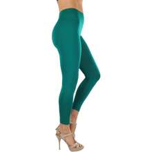 ToBeInStyle Women's Colorful Elastic Capri Length Leggings - 27" High-waisted - Green - View 3