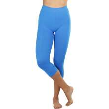 ToBeInStyle Women's Colorful Elastic Capri Length Leggings - High-waisted - Turquoise - View 5