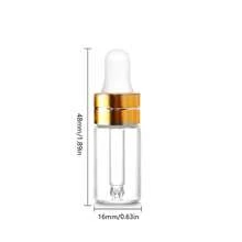 100 Pack 3ml Clear Glass Dropper Bottles, Mini Sample Dropper Bottles For Essential Oils Perfume Cosmetic Liquid, Empty Travel Sample Vials With Gold Cap - Clear - View 4