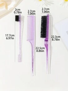 一套散粉尖尾梳、双头边缘控制梳和蓬松造型梳，适用于散粉造型，包括梳子、发刷、梳子、美发工具、美发产品和配件，是理发店美容旅行必备品、返校季必备品、旅行度假必备品、女士美发配件、刷子、发梳、梳子、解结梳、发刷、木梳、迷你发刷、解结梳、发刷、卷发刷、美发设备、旅行必备品、发型、美发、发刷、背梳、造型梳、卷发刷、边缘梳、发梳、梳发、发刷套装、梳发、卷发梳、解结梳、女士发刷、头发、旅行、美发产品、美发工具、美发用品、理发师、理发师配件、理发店、美发设备
