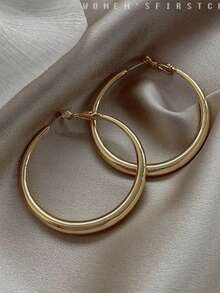 2pcs Women's Fashionable Large Round Beaded Earrings, Party & Banquet Accessories