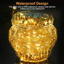 30/20/12/5/3/1 Pack & 3 Modes] Fairy Lights Battery Powered 7FT 20LED Twinkle Lights Battery Mini Lights Small LED String Lights Waterproof Silver Wire For Indoor Mason Jar DIY Wedding Christma Decor,Room Decor,Bedroom,Room Decoration,Fairy Lights, - Yellow - View 8