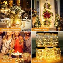 30/20/12/5/3/1 Pack & 3 Modes] Fairy Lights Battery Powered 7FT 20LED Twinkle Lights Battery Mini Lights Small LED String Lights Waterproof Silver Wire For Indoor Mason Jar DIY Wedding Christma Decor,Room Decor,Bedroom,Room Decoration,Fairy Lights, - Yellow - View 4